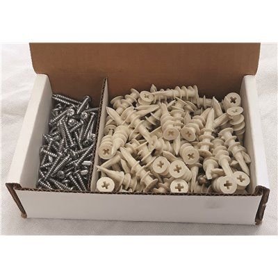 #8 Ez Nylon Wall Anchors W/ Screws Package Of 100