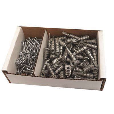 #8 Ez Zinc Wall Anchors W/ Screws Package Of 100