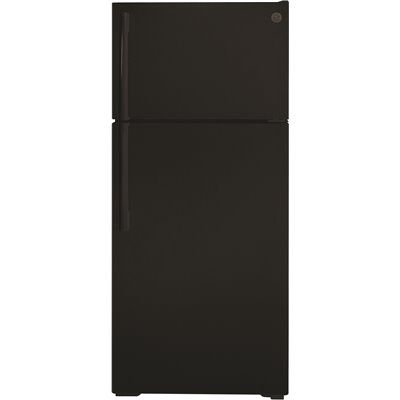 GE ENERGY STAR 16.6 cu. ft. 28in. Top Freezer Refrigerator, Black, ADA