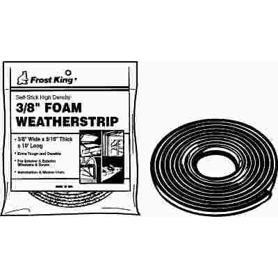 Frost King® Sponge Rubber Foam Tape, Black, 3/4"W X 5/16"H X 10'L