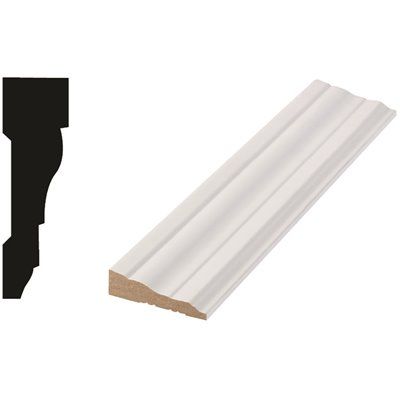 FD Woodgrain Distribution 366 19/32" X 2-1/4" X 7' Primed Mdf Door And Window Casing Package Of 5