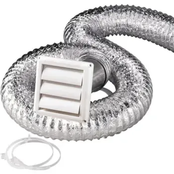 Deflecto® 4" Dryer Vent Kit With 8' Supurr-Flex® Duct, Louvered Hood, 2 Clamps