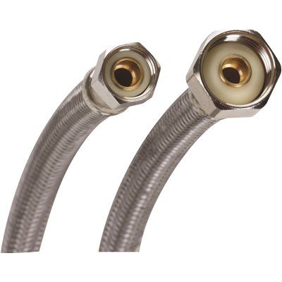Fluidmaster® Stainless Steel Faucet Supply Line 16" 3/8 Comp X 1/2 Fip