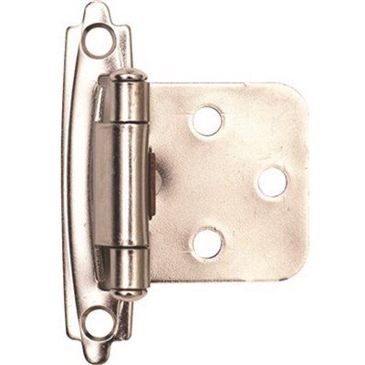 1-1/2" Self-Closing Exposed Overlay Cabinet Hinge Satin Nickel Package Of 50