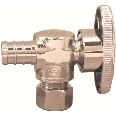 Apollo 1/2", Chrome-Plated, Brass, PEX Barb X 3/8", Quarter-Turn