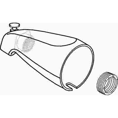 Maintenance Warehouse Zinc Tub Spout With Diverter For 1/2 In. Fip, Chrome