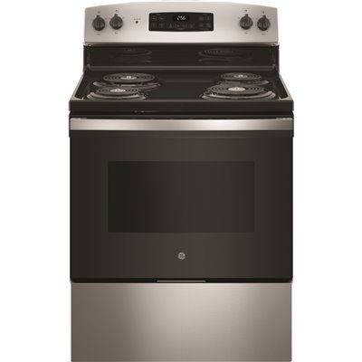 GE ENERGY STAR 30 In. 5.0 cu. ft. Coil Electric Freestanding Range, Self-Clean, Stainless Steel