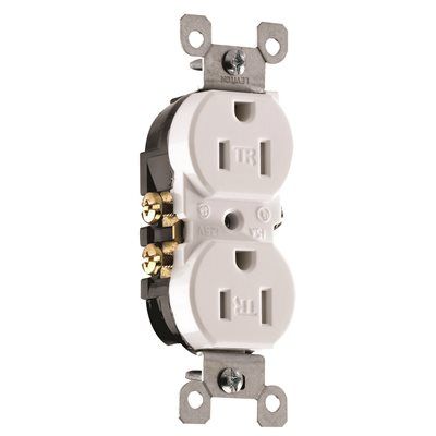 Leviton 15 Amp Tamper-Resistant Duplex Outlet, White