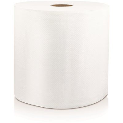 Premium 1-Ply Hardwound Paper Towels 800 Ft. Roll (White) , Case Of 6