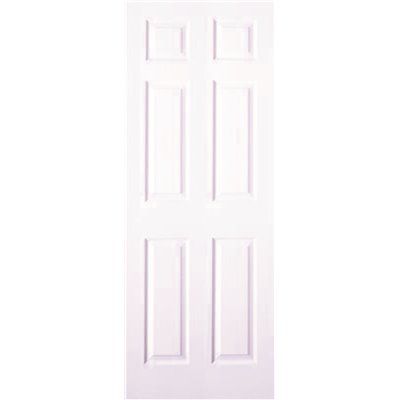 Masonite 34 In. X 80 In. 1.375 In. Primed 6-Panel Hollow Core Composite Slab Interior Door