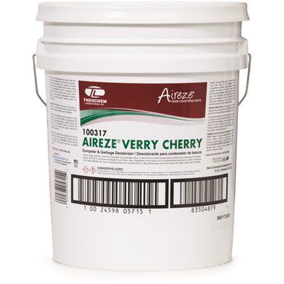 Aireze Verry Cherry Liquid Dumpster And Garbage Deodorizer, 5 Gal