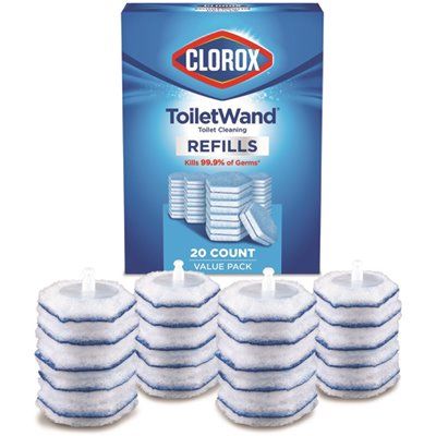 Clorox Toiletwand Toilet Cleaning Refills, Disinfecting Scrubbing Pads, Package Of 20