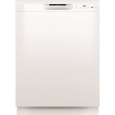 GE ENERGY STAR 24 In. Front Control SmartHQ Dishwasher With Plastic Interior Tall Tub, White