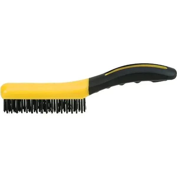 Hyde 46802 4" X 16" Shoe Handle Wire Brush W/ Rubber Grip, Package Of 6