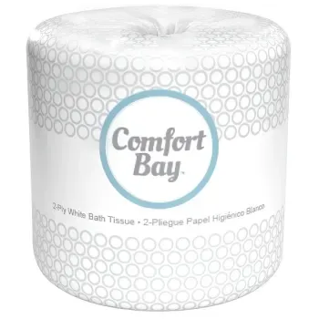 Comfort Bay® Bright White 2-Ply Bath Tissue, Case Of 96