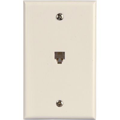 Westek 1-Gang Phone Jack Modular with Wallplate, Thermoplastic, 6 Position, 4 Conductor (10-Pack)