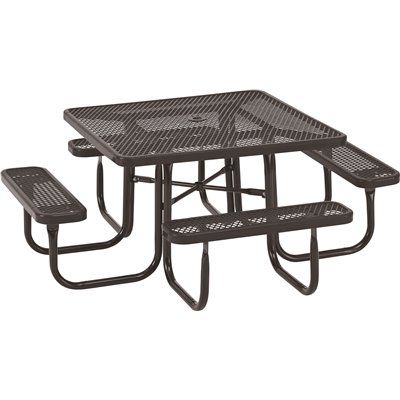 FD.Everest 46 in. Black Square Picnic Table