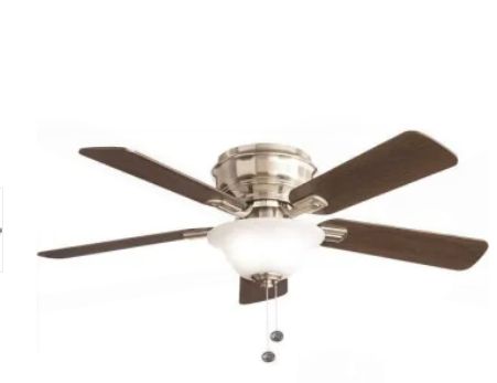 Hampton Bay Hawkins 44 In. Led Ceiling Fan With Light Kit, Brushed Nickel