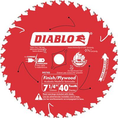 Diablo Tools 7-1/4 In X 40-Tooth Finish Circular Saw Blade