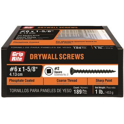 Grip-Rite #6 X 1-5/8 In Phillips Bugle-Head Coarse Drywall Screw, Package Of 199