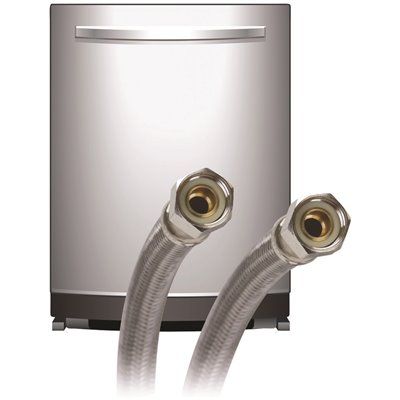 Fluidmaster 3/8 Inch Compression 60 Inch Braided Dishwasher Connector With Elbow