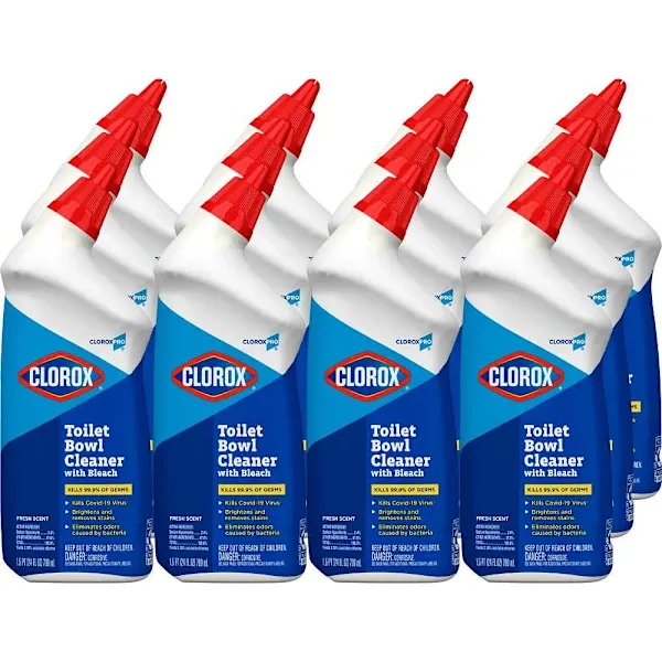 Clorox Toilet Bowl Cleaner With Bleach, Cloroxpro, Fresh Scent, 24 Fl Oz, Case Of 12