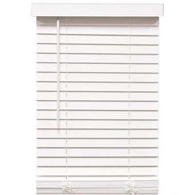Champion 2 In. Embossed Faux Wood 71 In. X 60 In. Room Darkening Blind, White