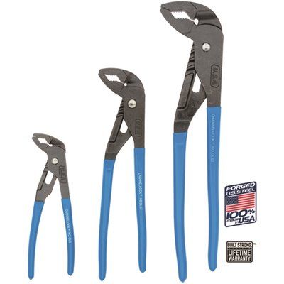 Channellock 3-Piece Griplock Tongue-And-Groove Pliers Set