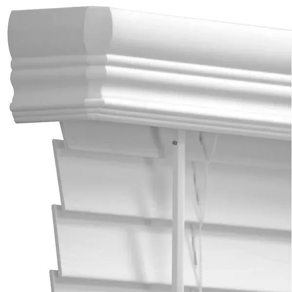Champion 2 In. Embossed Faux Wood 59 In. X 48 In. Room Darkening Blind, White