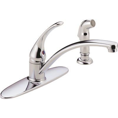 Delta® Foundations™ 1-Handle Kitchen Faucet W/ Spray, 1.8 Gpm In Chrome