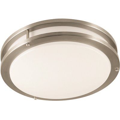 Seasons Carlisle 14-Inch Round 13w-27w Dimmable Integrated LED Flush Mount Light With 3 CCT Selectable In Brushed Nickel