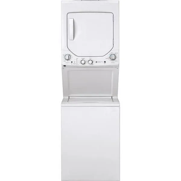 GE® Unitized Spacemaker® 2.3 Cu. Ft. Capacity Washer With Stainless Steel Basket And 4.4 Cu. Ft. Capacity Electric Dryer In Wh
