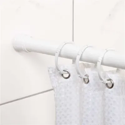 Zenna Home 40" White Adjustable Tension Shower And Utility Rod