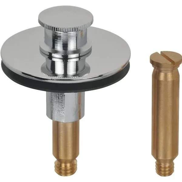 IPS 3/8" And 5/16" Posts Brass Push 'N Lift Tub Drain Stopper In Chrome Finish