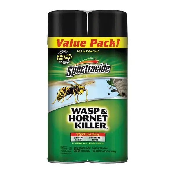 Spectracide 18.5 Oz. Wasp And Hornet Killer, Aerosol Spray - Twin Pack