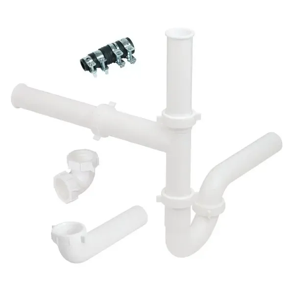 Double Bowl Kitchen Sink And Disposal Drain Kit With Offset
