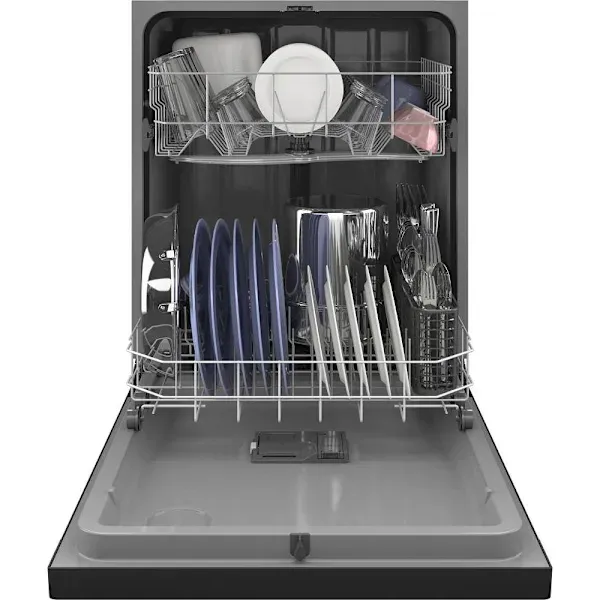GE ENERGY STAR 24 In. Front Control SmartHQ Dishwasher With Plastic Interior Tall Tub, Black
