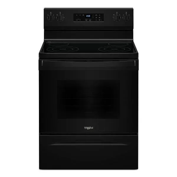 Whirlpool ENERGY STAR 30 In. 5.3 cu. ft. Smooth Electric Freestanding Range, Manual Clean, Black