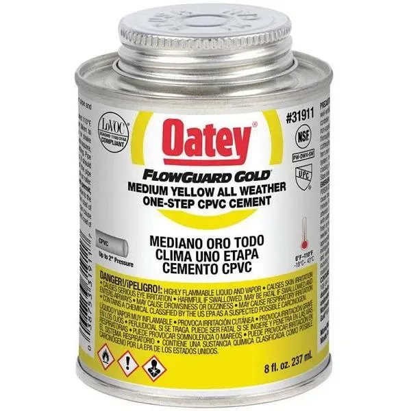 Oatey Flowguard Gold One-Step 8 Oz Medium Yellow All-Weather Cpvc Cement