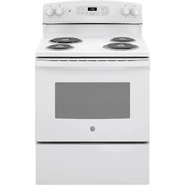 GE ENERGY STAR 30 In. 5.0 cu. ft. Coil Electric Freestanding Range, Self-Clean, White