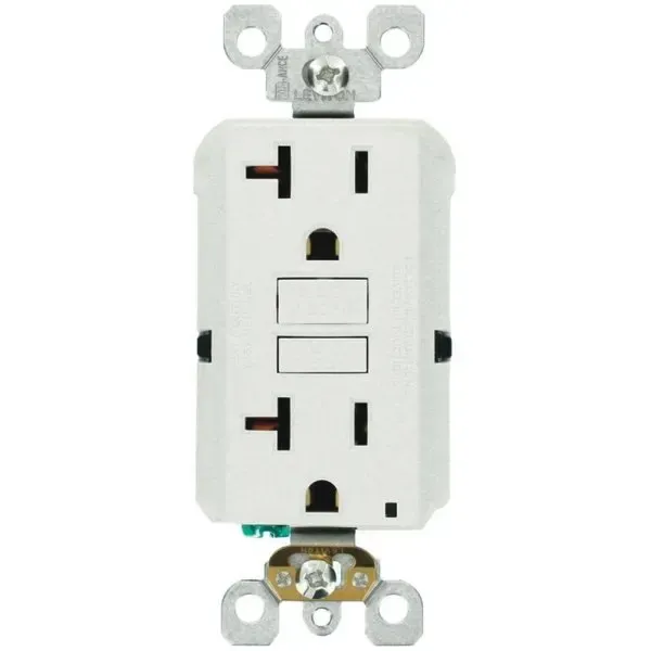 Leviton 20a Self-Test Smartlockpro Slim Gfci Duplex Outlet, White, Package Of 3