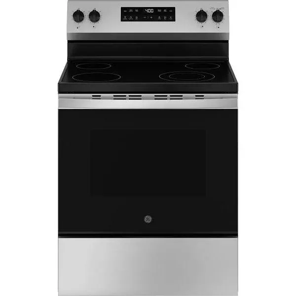 GE ENERGY STAR 30 In. 5.3 cu. ft. Smooth Electric SmartHQ Freestanding Range, Steam Clean, Stainless Steel