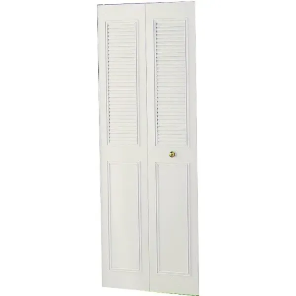 Dunbarton The Classic Metal Bi-Fold Door, Bright White, 2 Panel, 30x80 In.