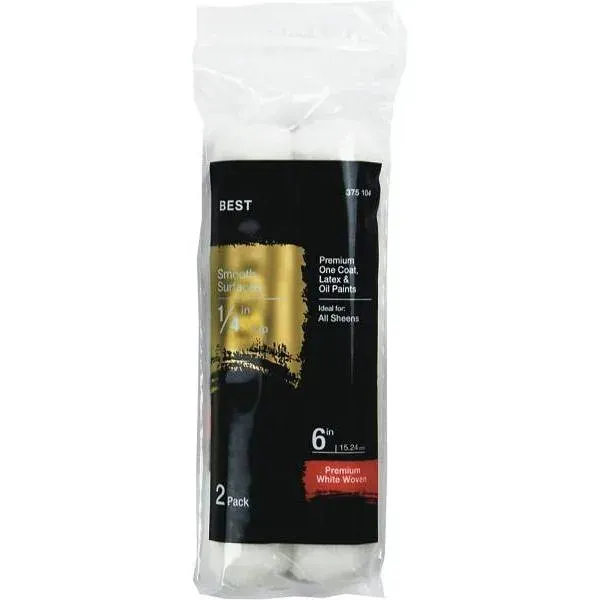6 In X 1/4 In Shed Resistant White Woven Mini Paint Roller Package Of 2