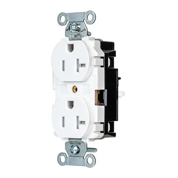 Hubbell Wiring® Edgeconnect™ 20a 125v Tmpr Res Com Dplx Recp Whte Package Of 10