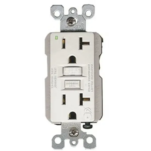 Leviton 20 Amp 125v Nema 5-20r Smartlockpro 2-Pole Duplex Gfci Receptacle, White