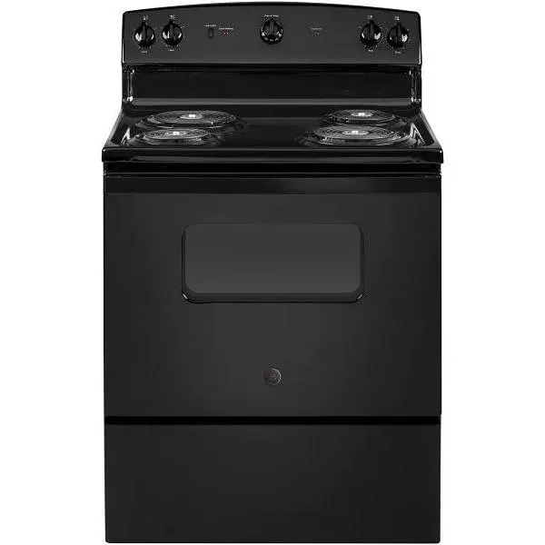 GE ENERGY STAR 30 In. 5.0 Cu. Ft. Coil Electric Freestanding Range, Standard Clean, Black