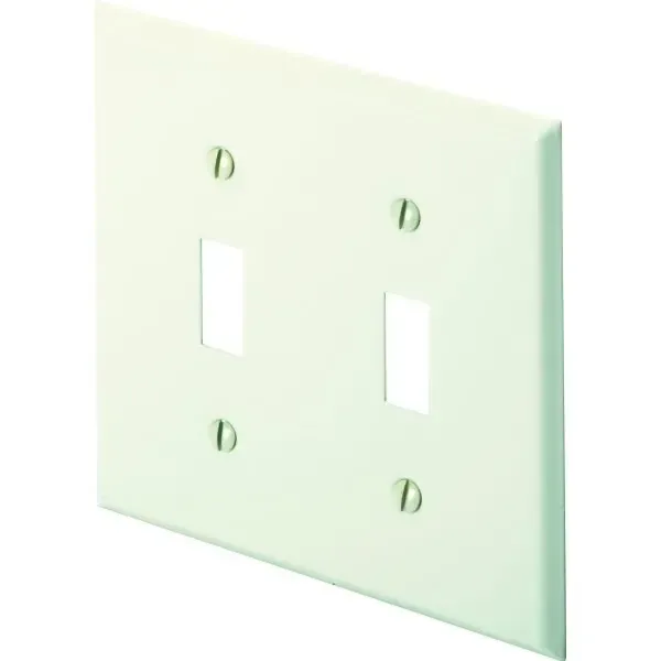 Titan3 2-Gang 2-Toggle Standard Metal Wall Plate (10-Pack) (White)