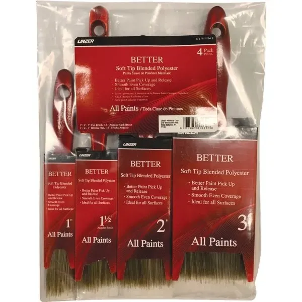 Linzer® Better Brush 4pk - 1,2,3flat1-1/2as Package Of 4