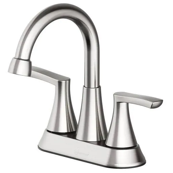 Seasons Raleigh 1.2 GPM 2-Handle Quick Install Centerset High-Arc Bathroom Faucet With Pop Up Drain, Brushed Nickel